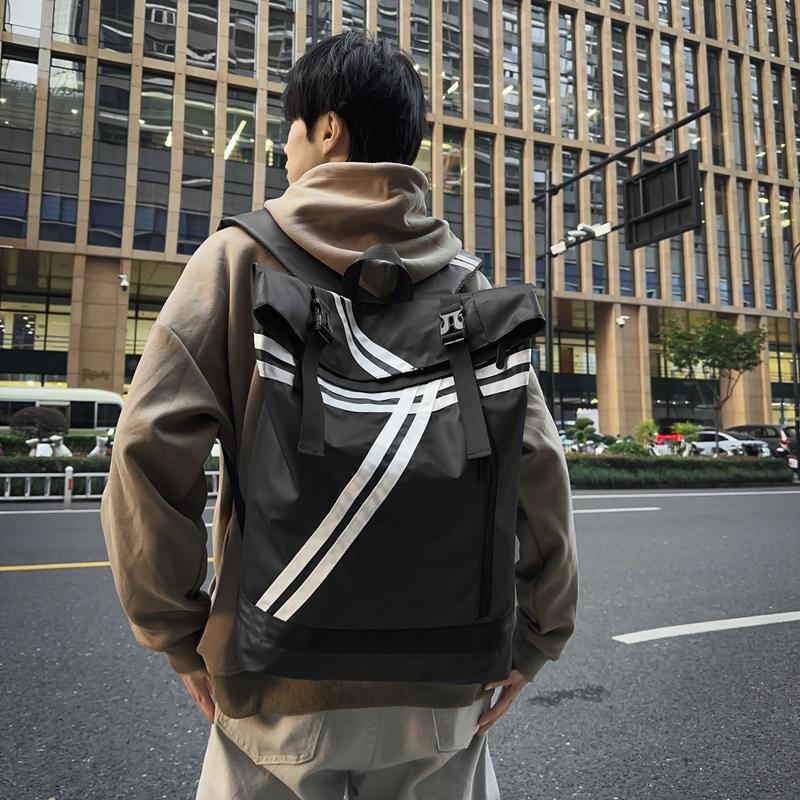 Полосатый лоскутный рюкзак Roll Up для мужчин, для занятий фитнесом и спортом, для школьников и студентов