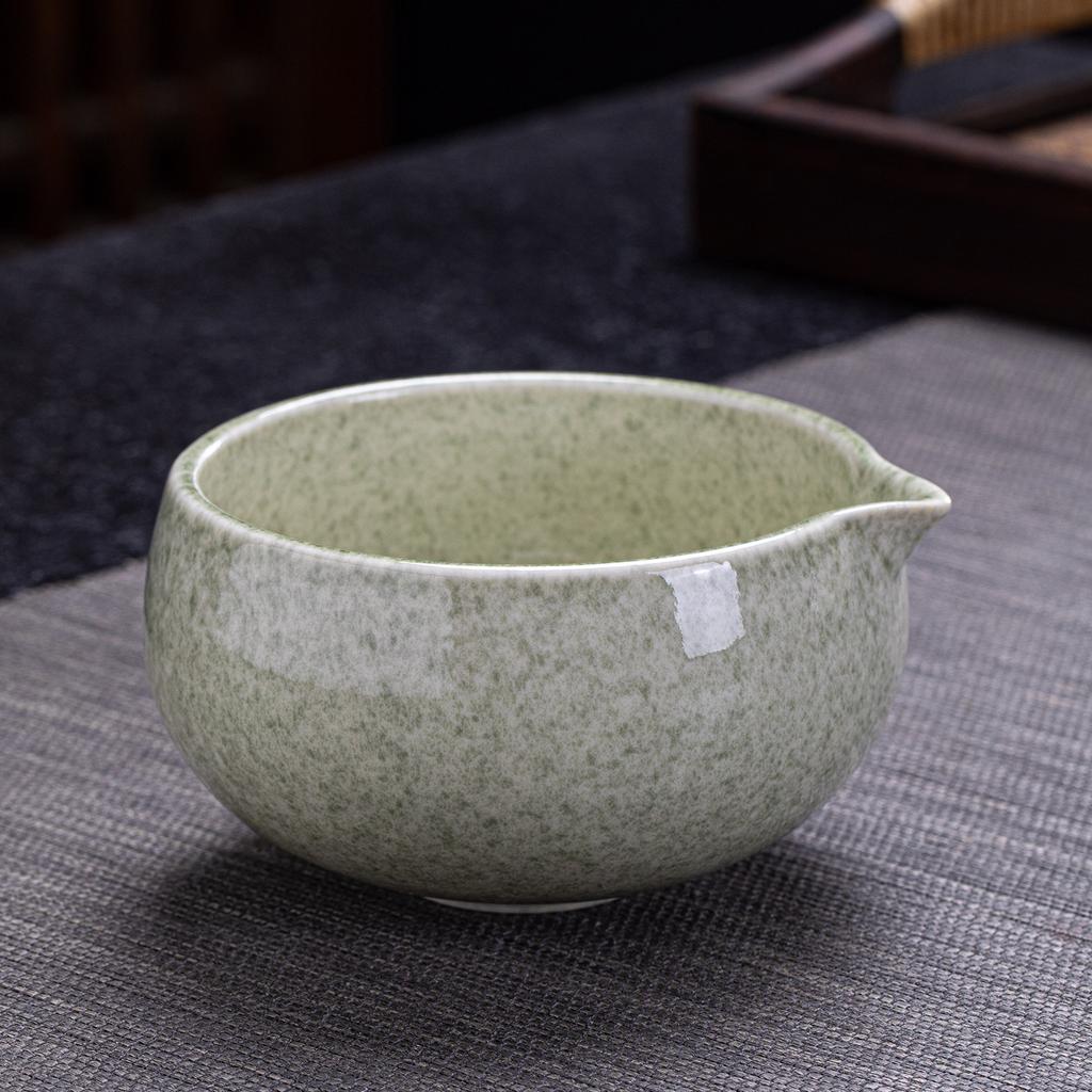 Matcha Grey Green Ceramic Matcha Bowl Large Capacity High Temperature Resistant Tea Salad Soup Bowl Smooth Green Tea Maker Cup