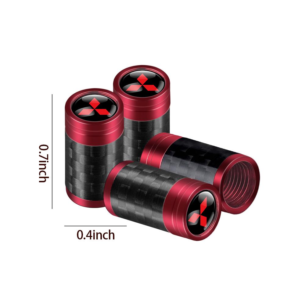 zjvc8 4pcs Car Tire Valve Air Port Stem Cover Caps For Mitsubishi Ralliart ASX Lancer Cross Pajero Fastener Converter Auto Accessories