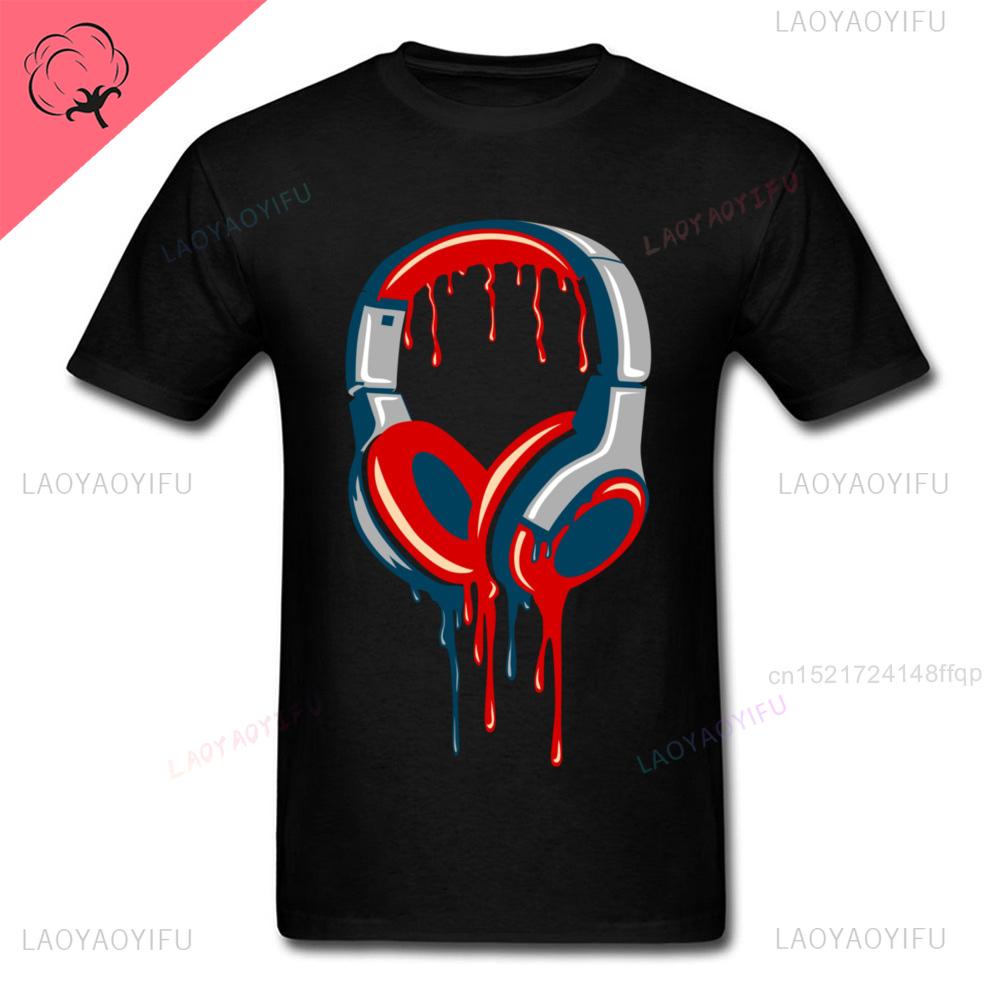 Dj Headphones T Shirts Graphic Streetwear Short Sleeve Oneck Harajuku Music Techno Tshirt Funny Unisexs Clothing For Ladies