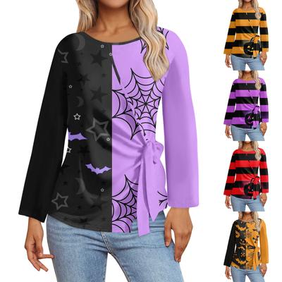 Женские топы с длинным рукавом Летние асимметричные футболки Приталенные повседневные топы Футболки Пуловеры Топы на Хэллоуин Футболки Летние топы Топы с коротким рукавом