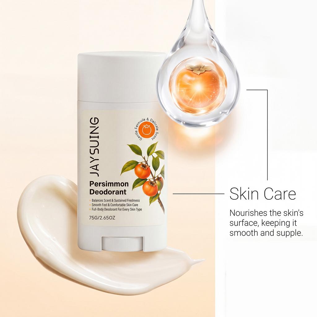 Persimmon-scented refreshing stick: Fresh and long-lasting persimmon scent moisturizes the skin and cleans underarm odor