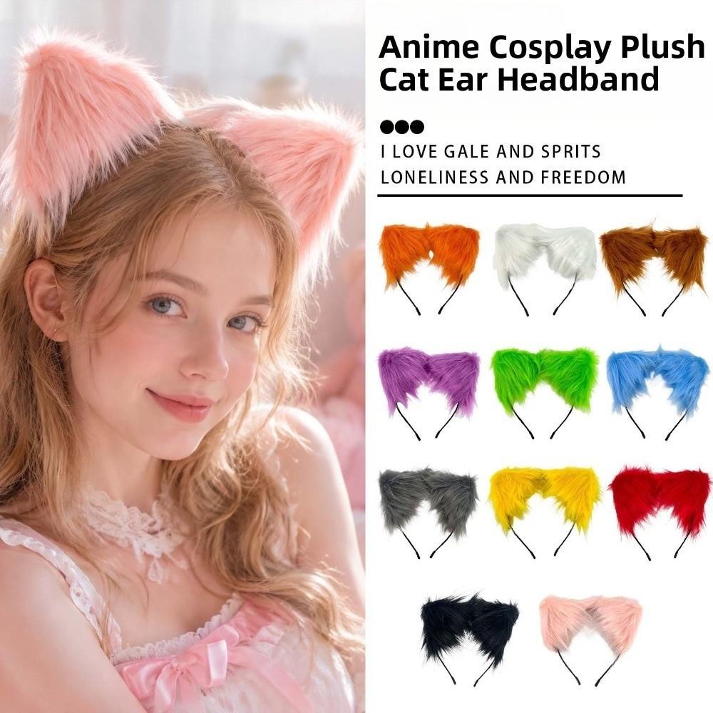 Animal Cat Ears Headband Furry Lolita Ears Headwear Party Costume Prop Hair Accessories Stage