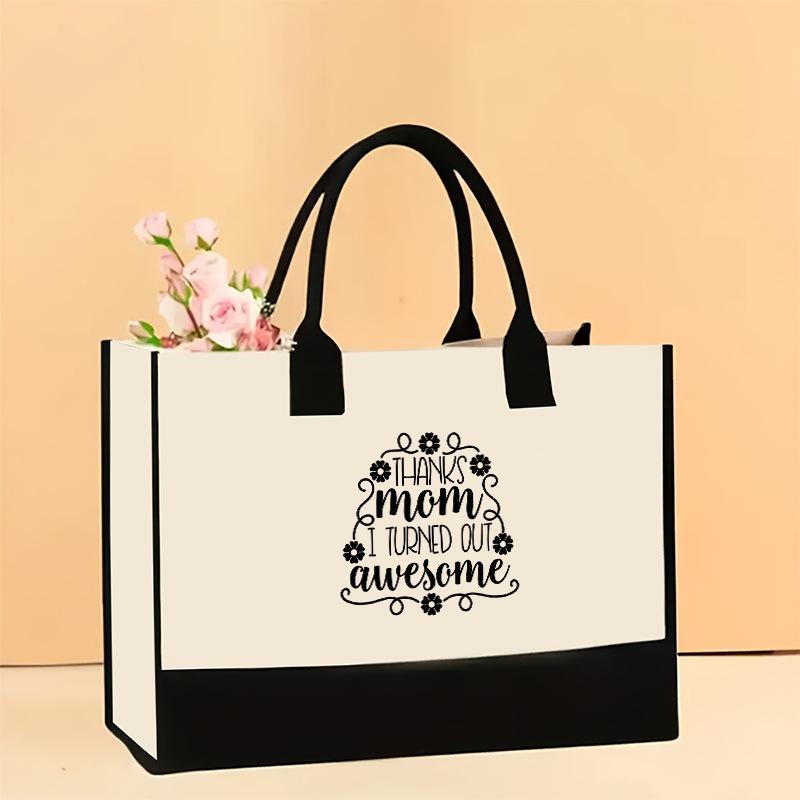 Холщовая сумка через плечо, большая вместительная сумка с принтом, женская модная легкая портативная сумка для подарков и покупок