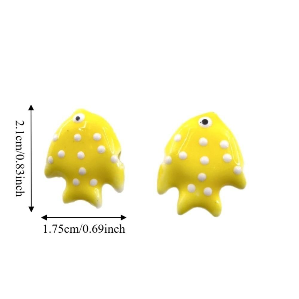 Colorful Fish Ceramic Beads Kawaii Loose Beads Fun Tropical Spacer Beads Bracelet
