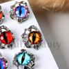 New nail art accessories Halloween dark devil's eye cat's eye stone three-dimensional metal alloy nail accessories