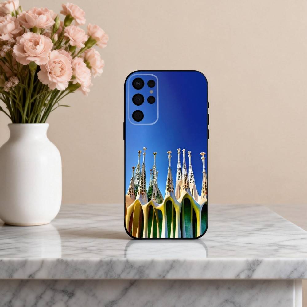 A-Архитектурный пейзаж B-Барселоны Чехол для телефона Samsung S25,24,23,22,30,21,10,9,Ultra,Plus,Lite,FE,4,5 G Мягкий черный чехол