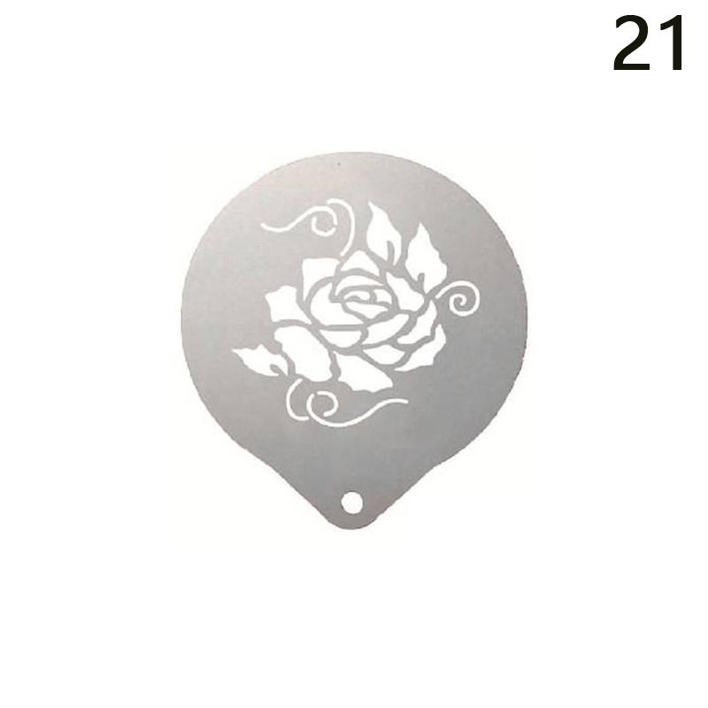 Форма для цветения из нержавеющей стали, необычная модель для штамповки кофе, утолщенный трафарет для распыления кофейной молочной пены