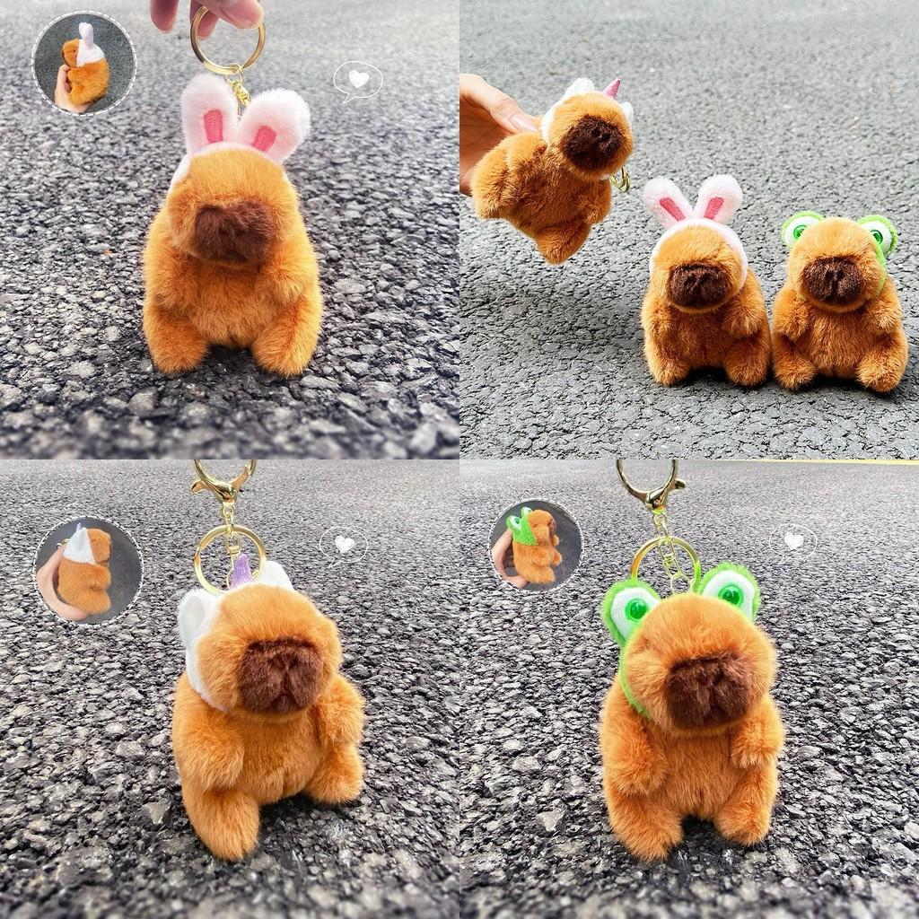 Animal Frog Headband Capybara Plush Keyring Pendant For Gift And Accessories