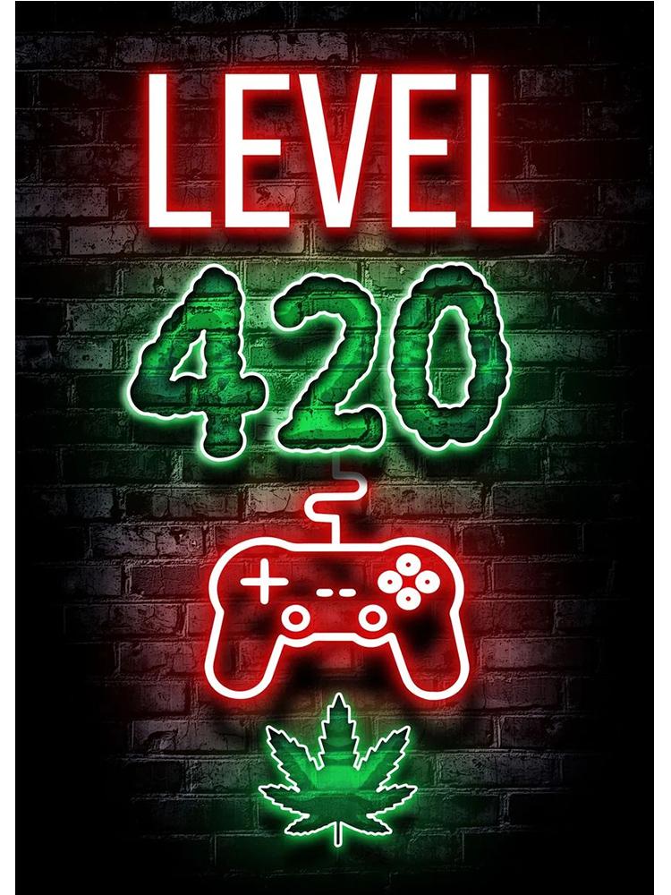 Neon Design Gamepad Game Quote Posters Canvas Painting VR Gaming Girl Wall Art Picture Gamer Boy Room Home Decoration No LED