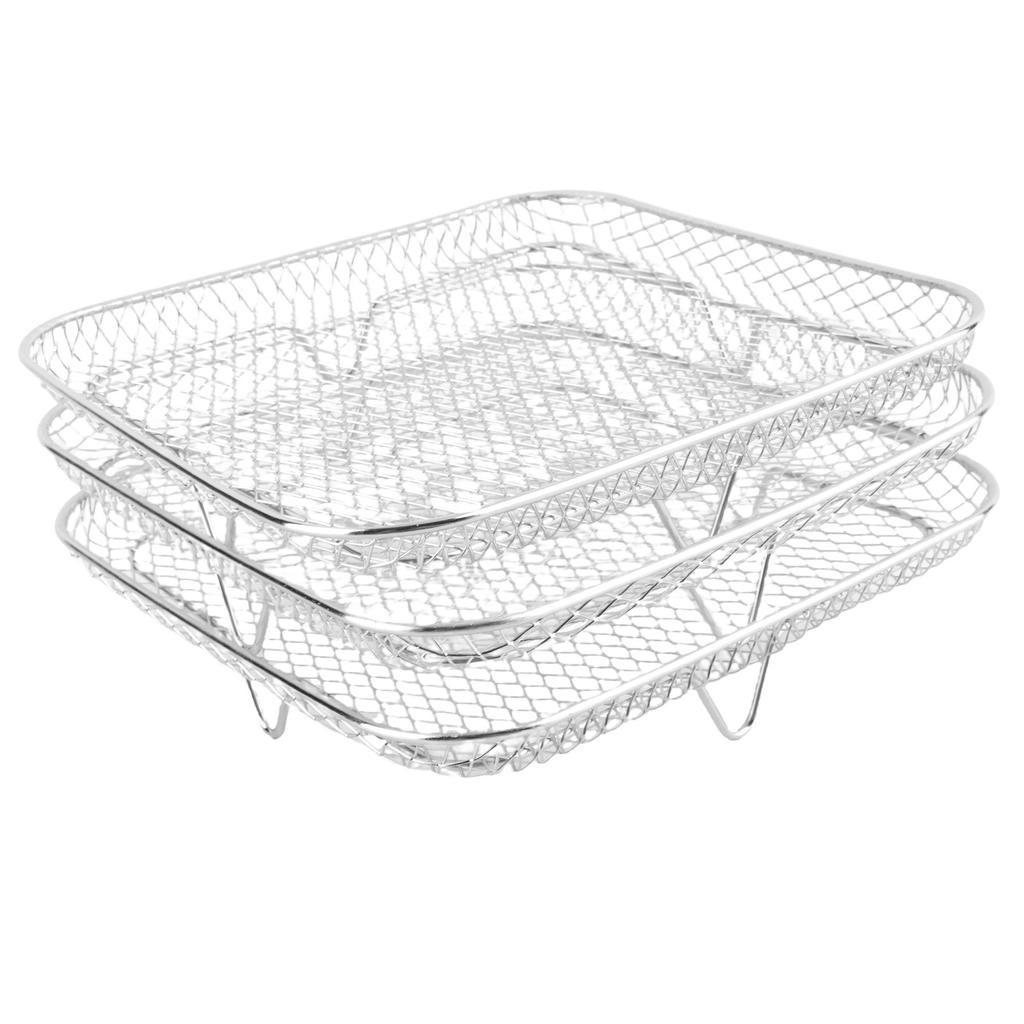 3PCS Fryer Rack Set 304 Stainless Steel Stackable Multi Layer Dehydrator Rack 8 Inch Fryer Accessories