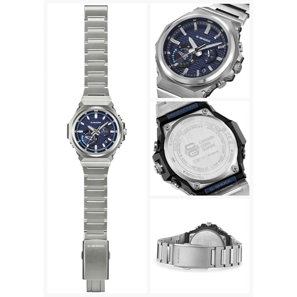 CaSio G Steel Bluetooth Solar Men S Watch Blue Silver GSt B1000d 2ajf