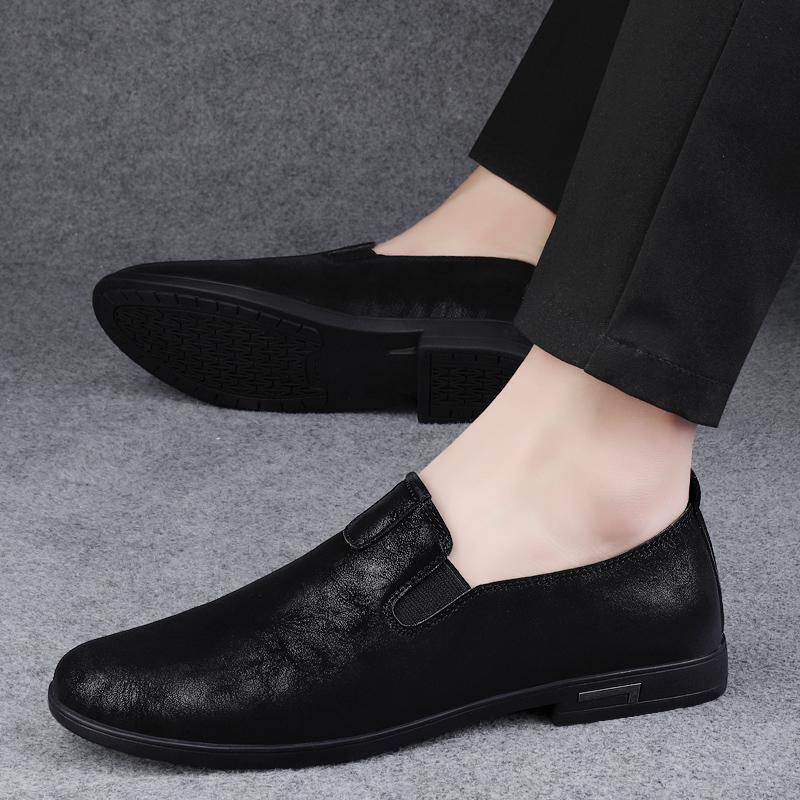 Модные мужские деловые кожаные туфли класса люкс для отдыха из натуральной кожи с мягкой дышащей подошвой, нескользящие, универсальные, для вождения