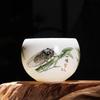 Портативная чашка из белого фарфора с жировым нефритом, чашка со знаком китайского зодиака, чайная чашка ручной работы, керамическая индивидуальная чашка, мастер-чашки для чая