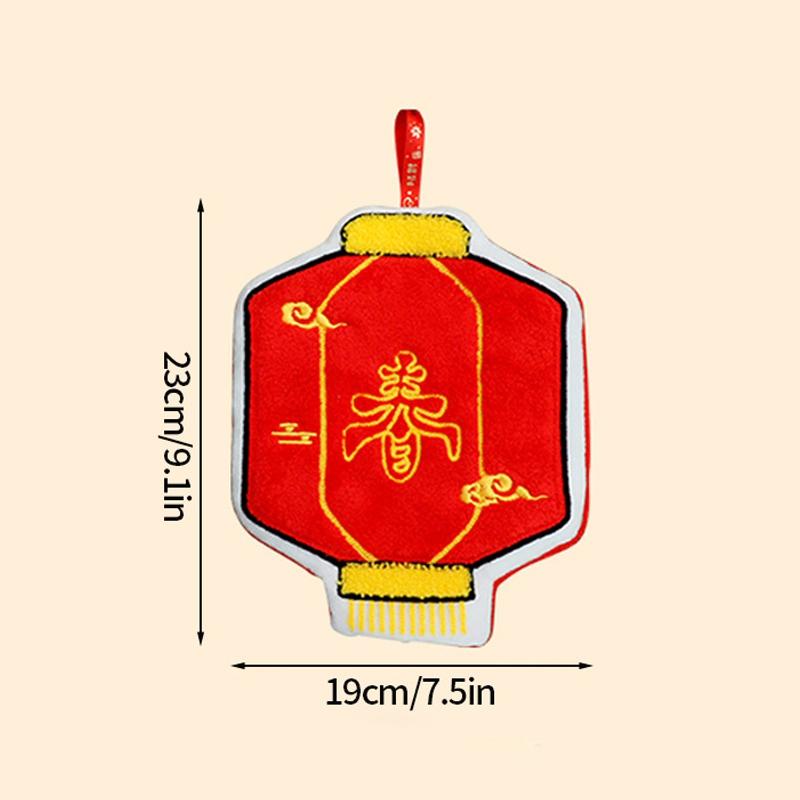 Spring Festival Hanging Towels Chinese New Year Hanging Towel Super Absorpted Wipe Cloth Kitchen Cleaning Towels