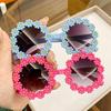 Children'S Sunglasses Girl Cute Flower Sunglasses Travel Seaside Sunshade Glasses 1-6 Years Old Children'S Glasses Tide