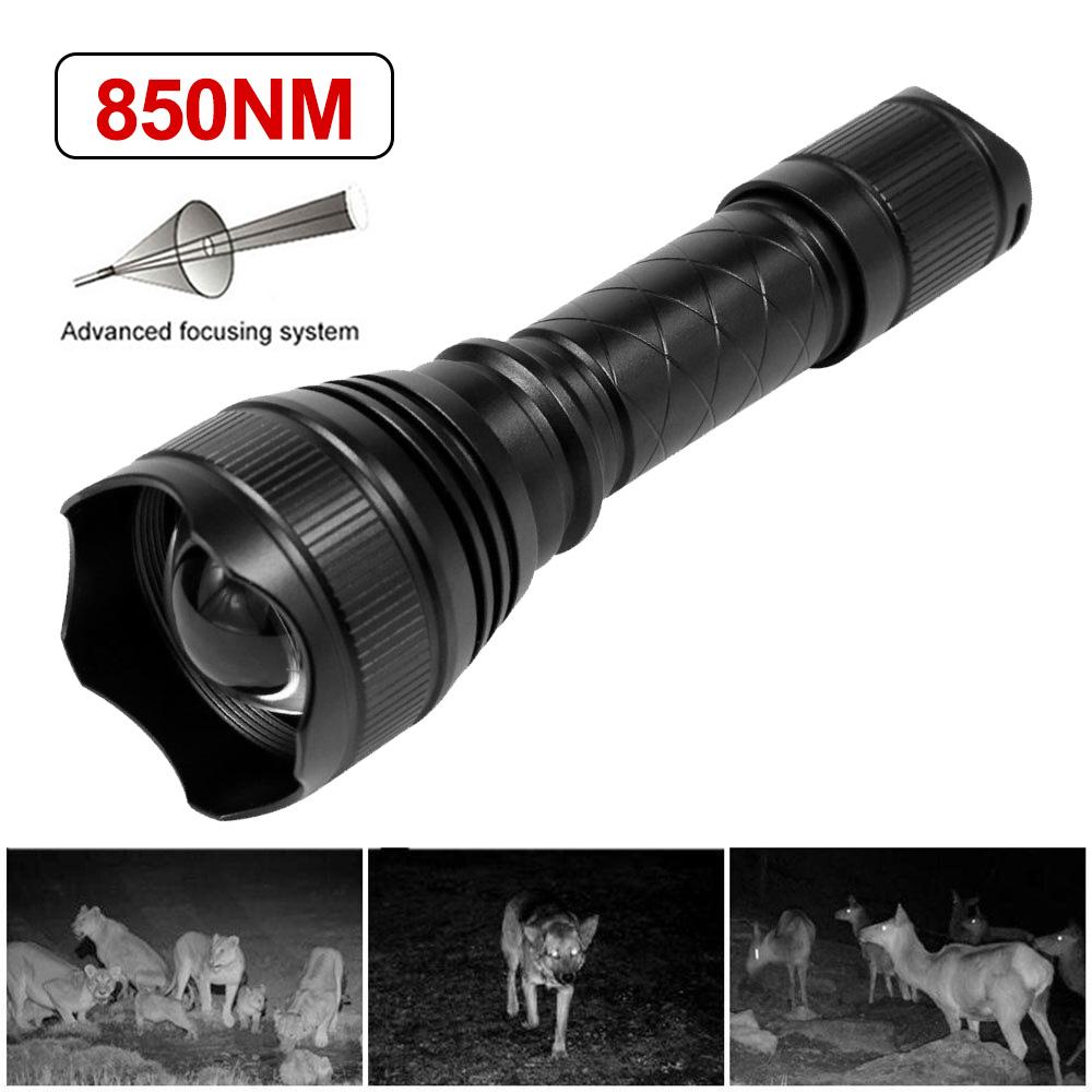 T21 Infrared IR 850nm/940nm Night Vision LED Tactical Flashlight Zoom IPX6 Waterproof Torch Use 18650 Battery Hunting Lantern