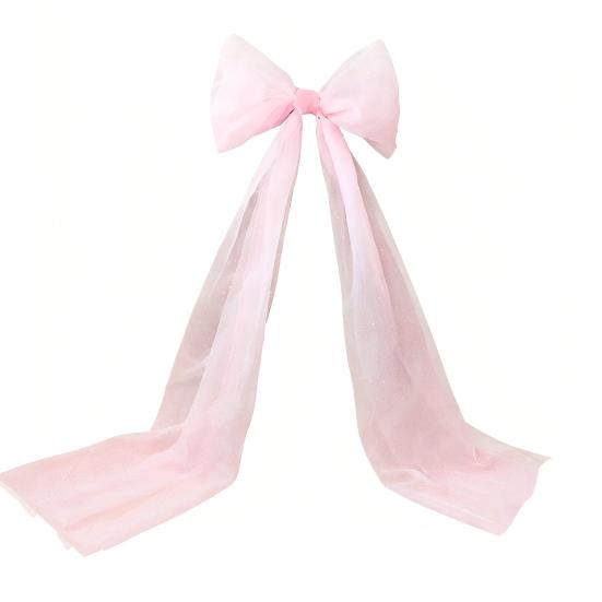 Верхушка для рождественской елки Бант Очень большой сетчатый бант с длинными лентами для праздника, свадьбы, дня рождения, украшение стены