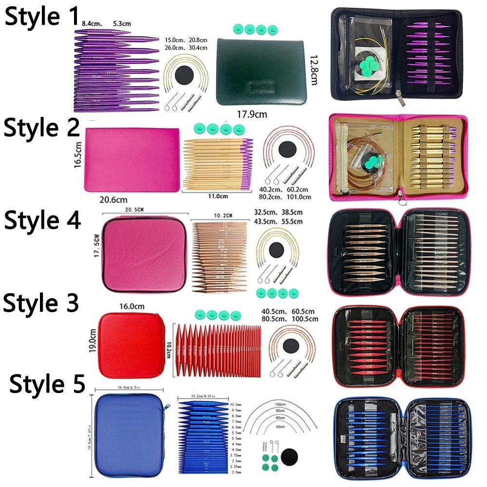 Набор гладких вязальных спиц Съемный чехол для крючков Инструменты для вязания