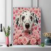 Dalmatian and roses Pattern  3pcs 100% Round Full Drill 5D DIY Diamond Painting Embroidery Cross Stitch Rhinestone Décor