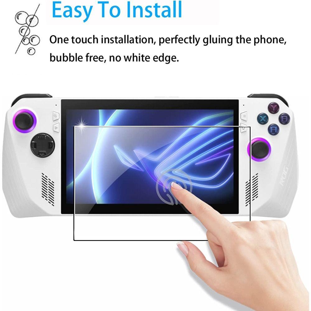 3pcs Handheld Console Screen Protector HD Tempered Glass for Asus ROG Ally Anti Fingerprint