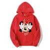 2024 Disney Minnie Mouse Cartoon Anime Women Pullover Tops Spring Autumn Men Hoodie Fashion Red Sports Couple Sweatshirt Clothes