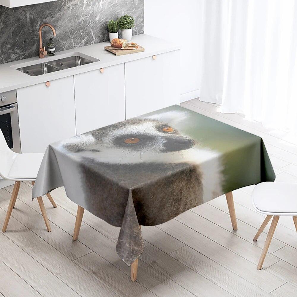 Скатерть из суриката, милое животное, против пятен, водонепроницаемая, прямоугольная, для кухонного стола, украшение для дома