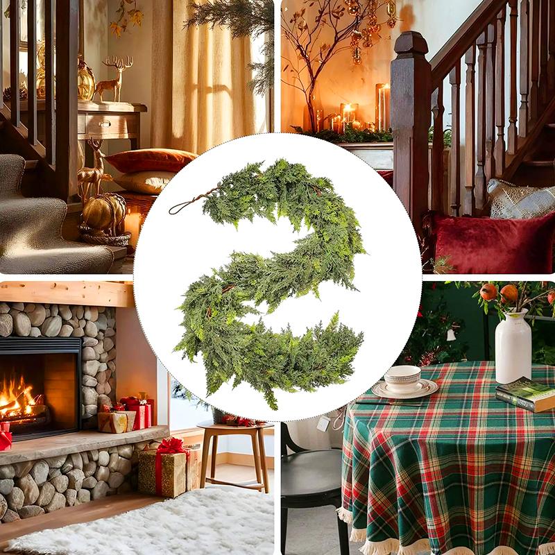 1 шт. Темно-зеленые ветви Праздничная гирлянда Дом Искусственная лоза плюща Рождественская елка Зеленые двери