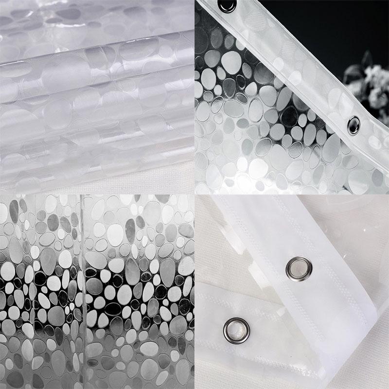 Водонепроницаемая 3D-занавеска для душа с 12 крючками, прозрачная для ванной, для украшения дома