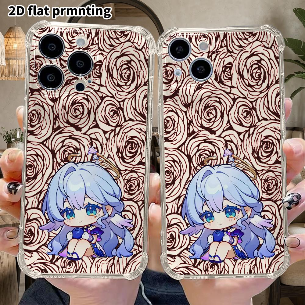 Чехол для телефона: 2D плоский дизайн, подходит для iPhone 18 17 16 15 14 13 Pro, прозрачный с защитой углов, малина, рождественский и хэллоуинский подарок