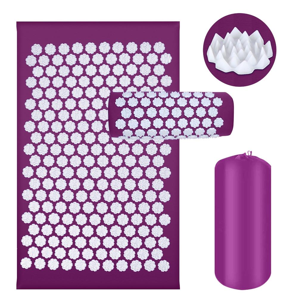 Acupressure Set Acupressure Mat With Pillows For Neck And Back Pain Magnetic Field And Acupressure With A Carry Bag