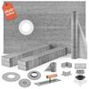 Shower Curb Kit 38" X 60" Watertight Shower Curb Overlay with 4\" PVC Offset Bonding Flange, 4\" Stainless Steel Grate