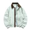 New Men's Lapel Jacket, Solid Color Casual Sports Coat, Full Zipper Lightweight Outdoor Workwear Top