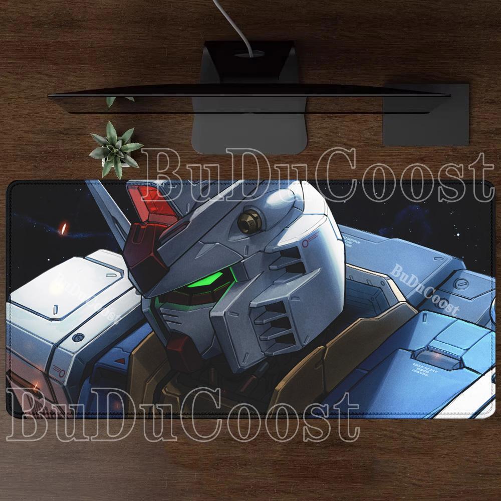 Коврик для мыши Gundam RX-78-2 Аниме Игровой XXL Нескользящий Коврик для мыши ПК Компьютер Клавиатура Офис HD печать оверлок киберспорт Настольный коврик