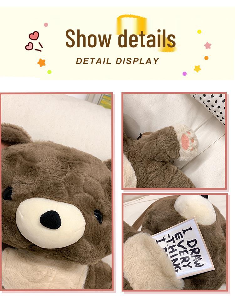 3D Мультяшный Плюшевый Рюкзак Мишка Тедди для Девочек