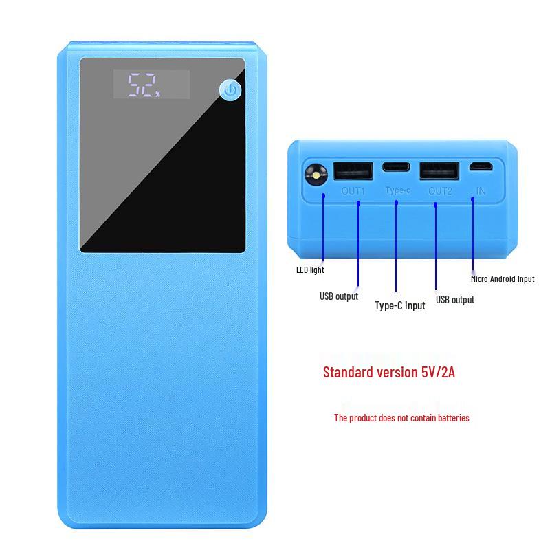Безпаечный 6-элементный корпус Power Bank с быстрой зарядкой PD для аккумуляторов 26650, комплект