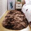 Овальный плюшевый ковер, плюшевый ковер, детская кровать, мягкий бархат, однотонный, толстый напольный коврик для гостиной, спальни, домашний декор