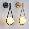Interior LED Wall Lamps Wall Lighting Fixtures for Bedroom Living Room Indoor Frosted Glass Ball Wall Sconce for Corridor Aisle