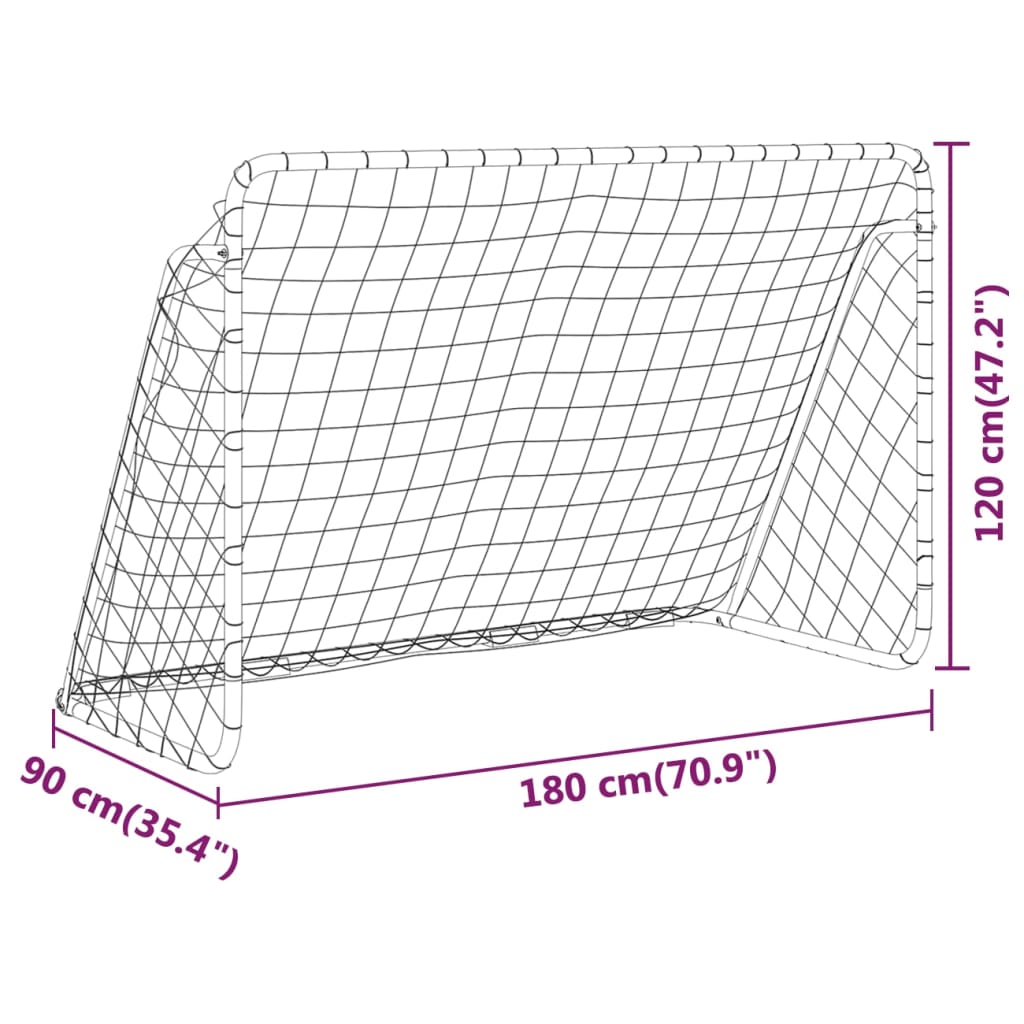 Football Goal with Net White 180 x 90 x 120 cm Steel