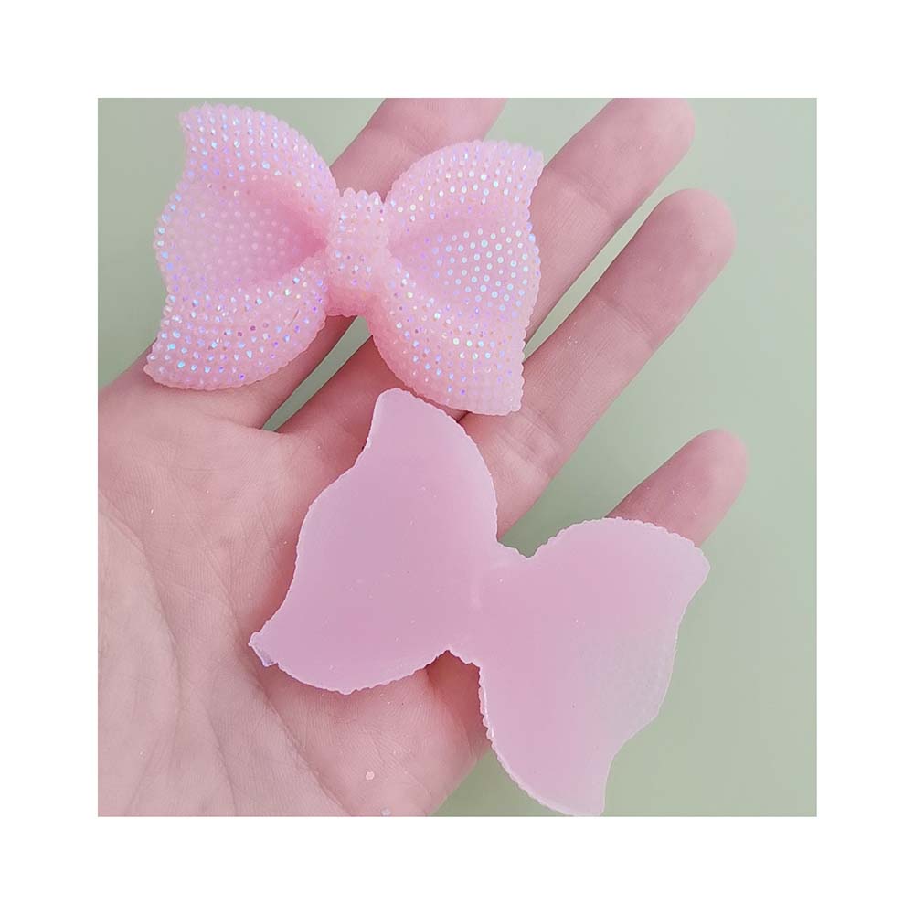 100pcs Flat Back Resin AB Color Bows Bowknot Flatback Cabochons Scrapbooking for Phone Decor DIY Hair Bows Center Accessories