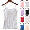 Bras Top For Women Tank Tops Adjustable Strap Camisole With Built In Padded Bra Vest Cami Sleeveless Basic Solid Sexy V Neck