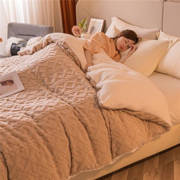 Fleece Plaid Blanket Thick Wool Blankets Duvet Cover Double Sided Sofa Bed Cover Soft Warm Winter Throw Bedspread Blanket Bedding