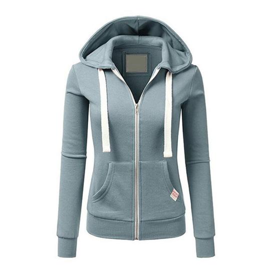 Осень-зима женская куртка на шнурке с капюшоном на молнии с длинными рукавами однотонная облегающая эластичная манжета кардиган с карманами спортивное пальто для фитнеса