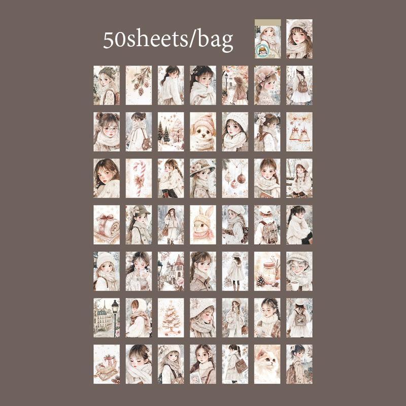 40 Sheets/Bag Notebook Kawaii Girly Background Bag Head Book Handbook Stationery DIY Handmade & Scrapbook Diary Decoration