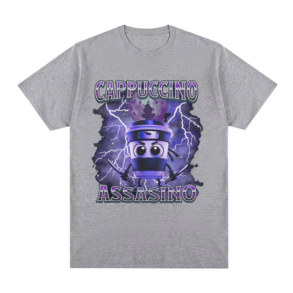 2025 new model Cappuccino Assasino Italian Brainrot FunnyTshirt Men Women Fashion Vintage Tshirts Male Casual Humor T Shirt