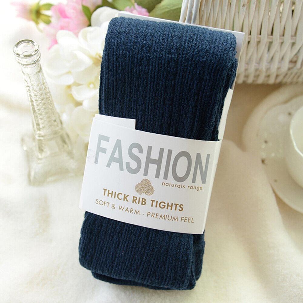 Yarn Knitted Footed Tights Woolen Winter Stretch Stockings Fashion Pantyhose Women