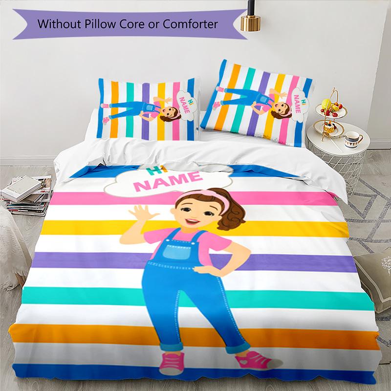 3pcs Ms Rachel2 Cover Set - Personalized Name, HD Printed Bedding with 1 Cover and 2 Pillowcases - Perfect for Home Decor, Easy Care