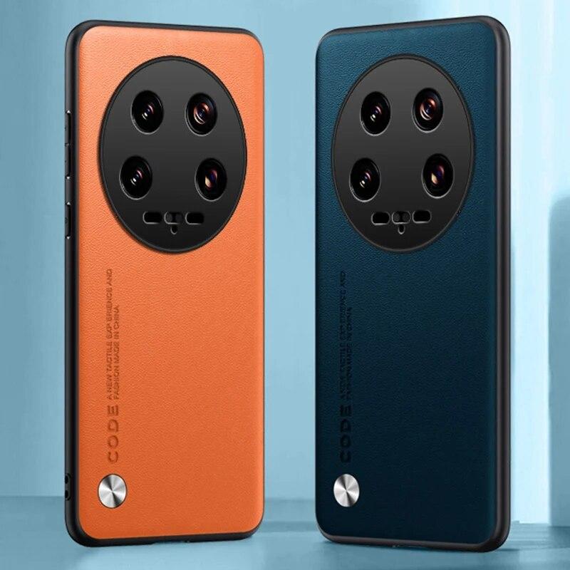 Luxury PU Leather Case For Xiaomi 14 Ultra Back Cover Matte Silicone Full Protection Phone Case For Xiaomi Mi 14 Pro 5G Mi14