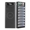Съемный 5 Вт 10 Вт 22,5 В QC3.0 ЖК 8x21700 Аккумулятор для корпуса Power Bank для корпуса