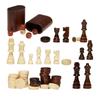 VEVOR 3-IN-1 Chess Checkers Backgammon Table Set, 18 Inch Premium Wooden Chess Table, Deluxe Combo Game Table Furniture Set